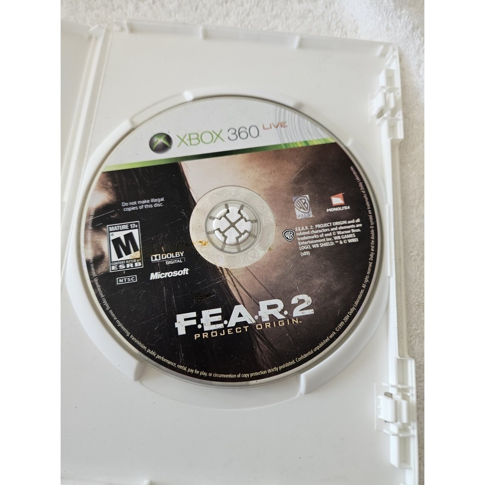 Fear 2 Project Origin Microsoft‎ Xbox 360 2009 Tested Disc Only